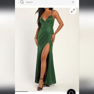Lulu's Shimmering Emerald Evening Dress